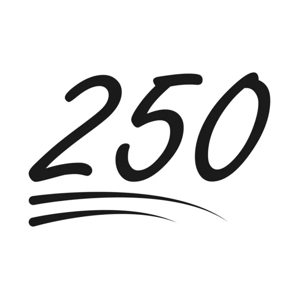 おめでとうございます番号のレタリング 250のお祝いのフォロワーアイコン ウェブオンライン投稿ベクトルイラスト — ストックベクタ