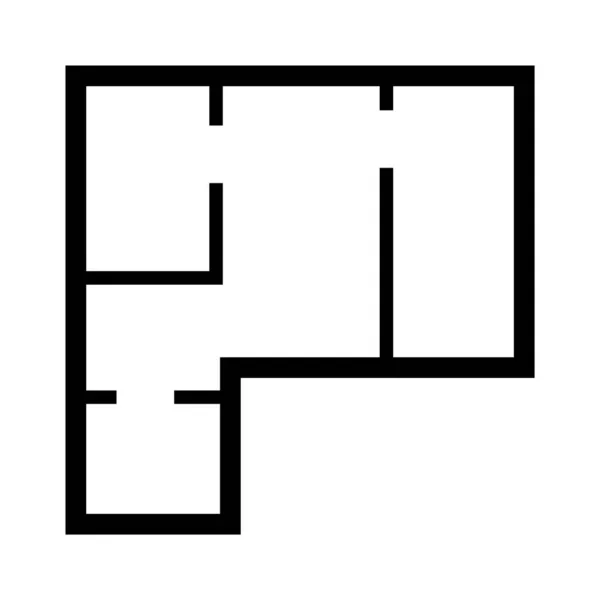 House Plan Icon 아키텍처 스케치 그래픽 디자인 일러스트 — 스톡 벡터