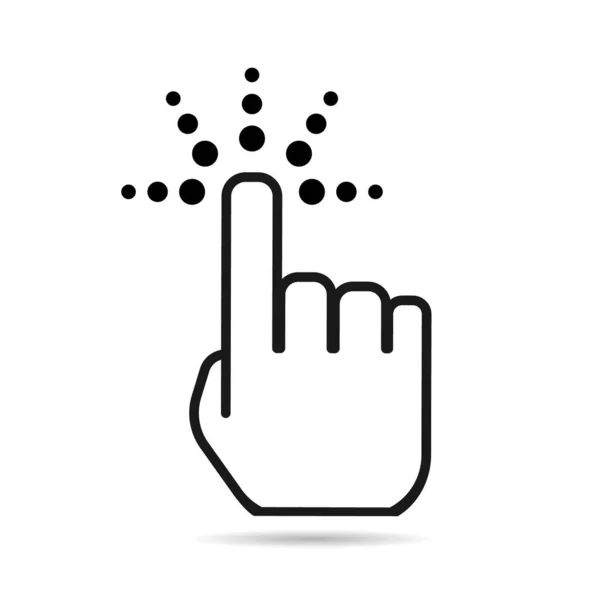 Touch Screen Hand Shadow Finger Cursor Flat Technology Push Icon — 图库矢量图片