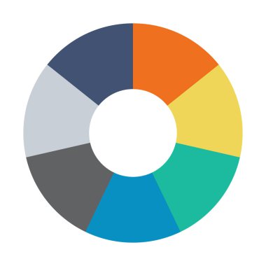 Infographic pasta grafiği. Döngü sunumu diyagramı 7 bölüm. Beyaz arkaplanda izole edilmiş vektör .