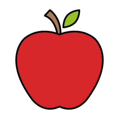 Elma ikonu, sağlıklı ham sembol, ayak şekeri meyvesi, vektör çizimi tasarımı, ekolojik diyet .