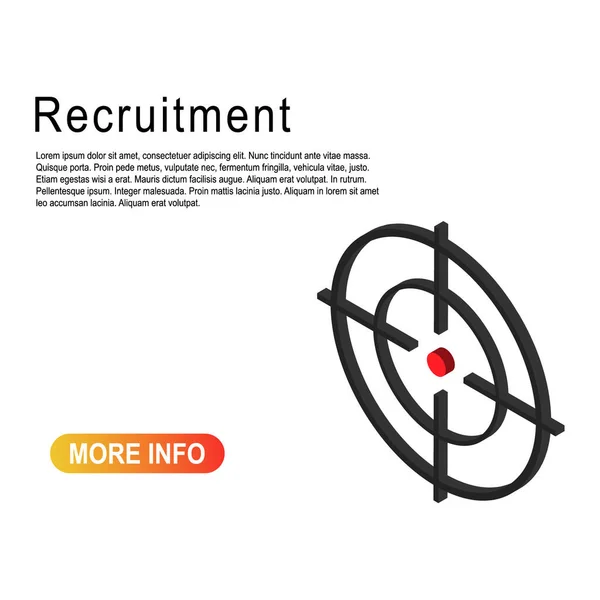 Recruitment Sjabloon Vector Pictogram Isometrisch Moderne Doel Illustratie Van Crosshair — Stockvector