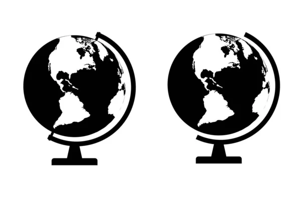 地球地図のアイコン 地球のシンボル 世界への旅行 ウェブ ウェブサイトのベクトルイラストのためにメッキ — ストックベクタ