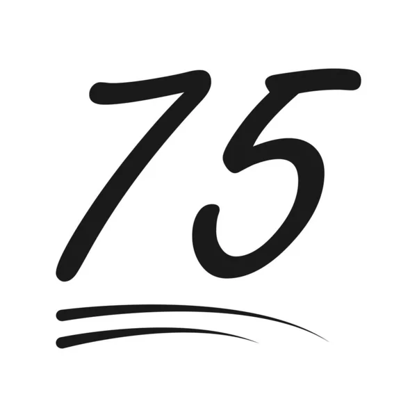 おめでとうございます数字のレタリング 75のお祝いのフォロワーアイコン ウェブオンライン投稿ベクトルイラスト — ストックベクタ