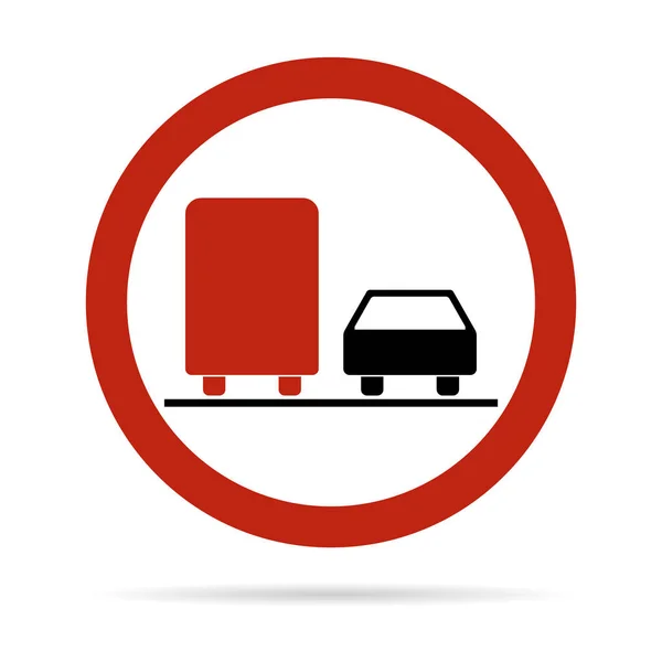 Overtaking Warning Road Prohibition Transportation Icon Car Forbidden Information Vector — Stock Vector