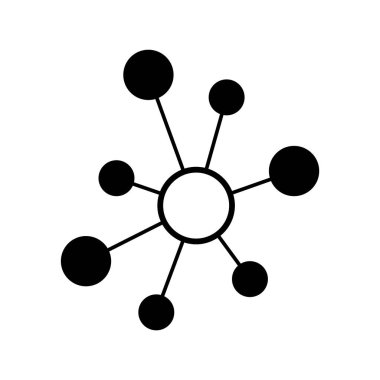 İnbot düz ağ simgesi, yapısal vektör sembolünü beyaz arkaplanda izole et, teknoloji sistemi .