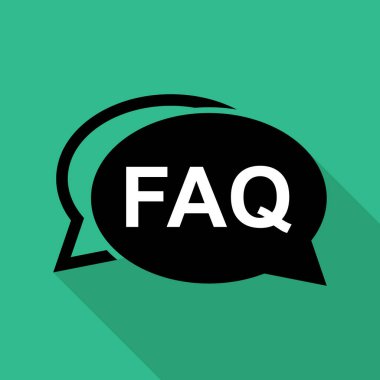 SSS, sıklıkla sorulan soru vektör simgesi. Bilgi konuşma balonu sembolü, yardım iletisi .