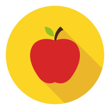 Elma ikonu, sağlıklı ham sembol, ayak şekeri meyvesi, vektör çizimi tasarımı, ekolojik diyet .