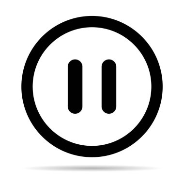 Gölge, arayüz ortam düğmesi, internet oynatıcı video sembolü, web film ses vektörü resimlemesi ile simgeyi durdur ve duraklat .