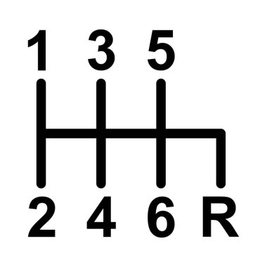 Araç manuel kaydırma simgesi, araç vites teknolojisi vektör illüstrasyon ekipmanları .