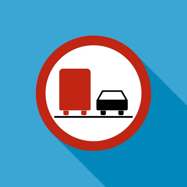 Brak Wyprzedzania Ostrzegawczej Drogi Zakaz Transportu Ikona Samochód Zabronione Informacje — Wektor stockowy