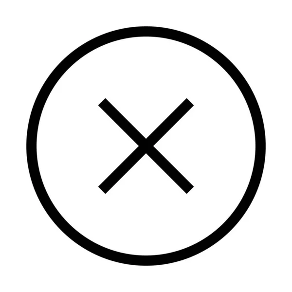 Icono Marca Cruzada Signo Ilustración Vectorial Diseño Error Simple Símbolo — Archivo Imágenes Vectoriales