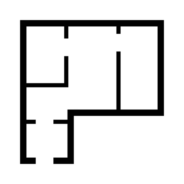 House Plan Icon 아키텍처 스케치 그래픽 디자인 일러스트 — 스톡 벡터