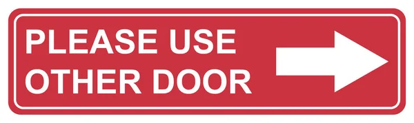 Please Use Other Door Graphic Icon Information Label Notice Text — Stock vektor