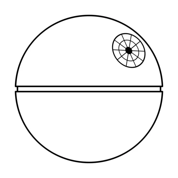 Dödsstjärna Ikon Mobil Rymdstation Symbol Cirkel Galax Planet Vektor Illustration — Stock vektor