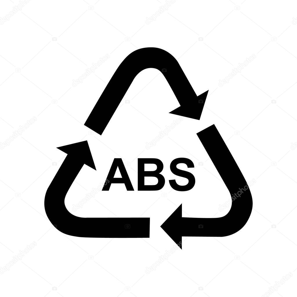 Plastic symbol, ecology recycling sign isolated on white background. Package waste icon .