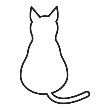 Siyah izole tasarım kedisi, ikon vektörü. Görüntü arka plan hayvan etiketi hayvan işareti .