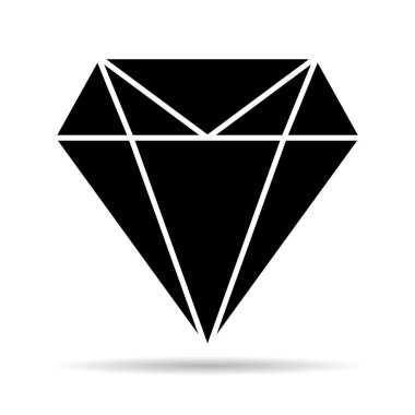 Elmas düz ikon vektörü. Web sembolü. Beyaz arkaplanda mükemmel resim çizimi .