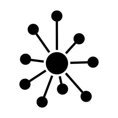 İnbot düz ağ simgesi, yapısal vektör sembolünü beyaz arkaplanda izole et, teknoloji sistemi .