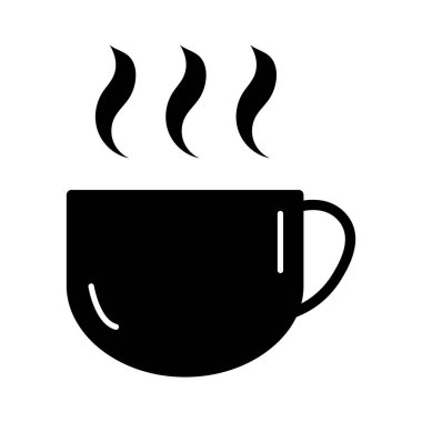 Kahve ikonu, kahvaltı içeceği kafesi, kapuçino, izole edilmiş sıcak illüstrasyon, vektör çizgisi. .