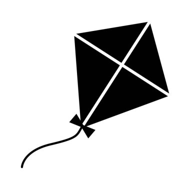 Uçurtma simgesi, hobi açık hava aktivite sembolü, rüzgar hava oyunu illüstrasyonu .