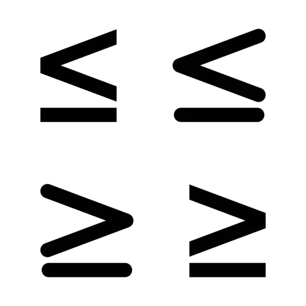 Ensemble Symboles Mathématiques Supérieurs Inférieurs Icône Mathématiques Éducatives Illustration Vectorielle — Image vectorielle