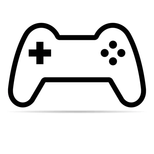 コンソールゲームパッドのアイコンの影 ジョイスティックガジェット技術のボタンのイラストは 楽しいゲームをプレイ — ストックベクタ