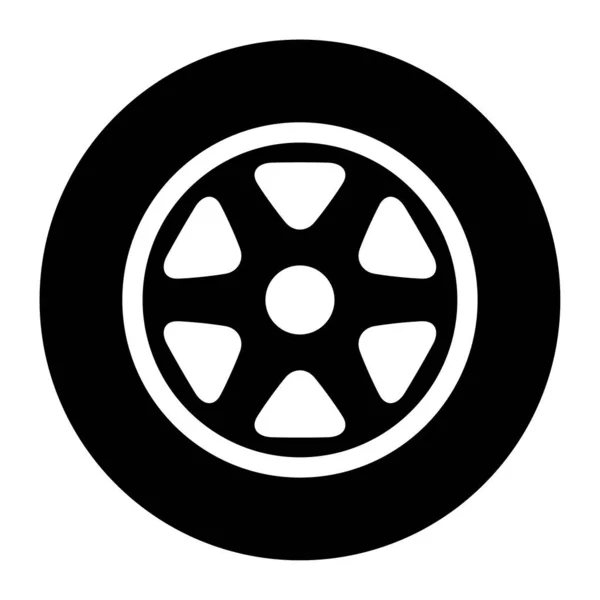 Auto Car Wheel Icon Vehicle Tire Rim Symbol Automotive Race — Stock Vector