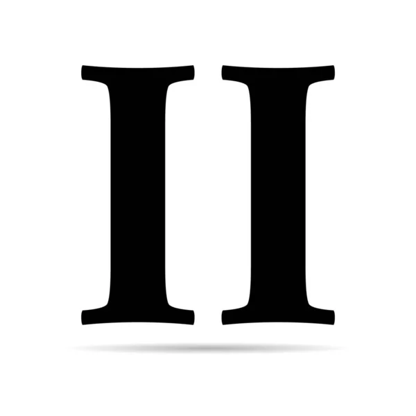 Romerska Siffror Ikonen Bokstav Typografi Stil Tecken Matematik Alfabet Ikon — Stock vektor