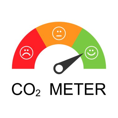 CO2 bulut simgesini, temiz küresel emisyonu, çevre eko tasarım sembolü illüstrasyonunu azaltır .
