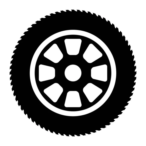 Auto Car Wheel Icon Vehicle Tire Rim Symbol Automotive Race — Stock Vector