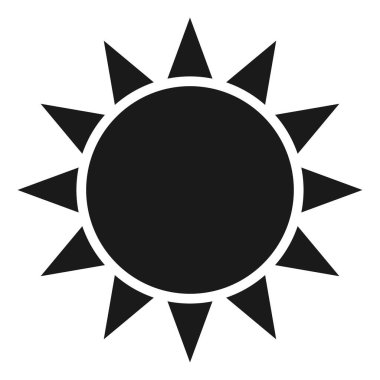 Güneş veya güneş ikonu sembolü tasarımı, seyahat plajı tabelası, abstarct vektör çizimi .