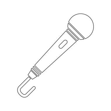 Mikrofon simgesi, ses konuşma sembolü, plak konseri işareti, web düğmesi tasarımı, karaoke düz konuşma .