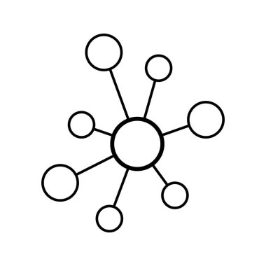 İnbot düz ağ simgesi, yapısal vektör sembolünü beyaz arkaplanda izole et, teknoloji sistemi .