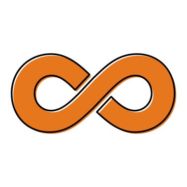 Sonsuz geometrik ikon, matematiksel dövme sembolü, sonsuz soyut şekil vektör çizimi modern işaret .