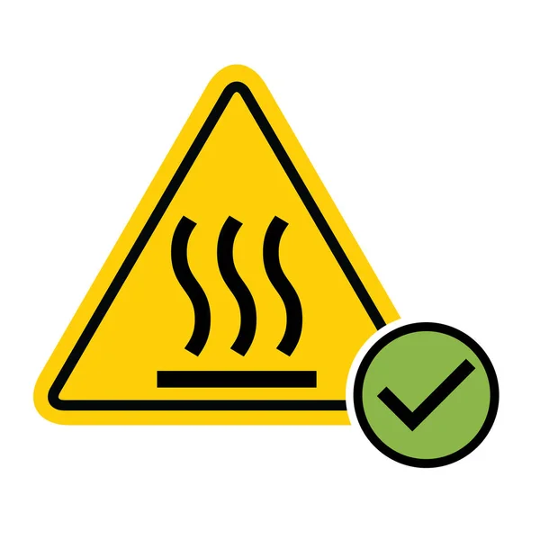 Icono Superficie Caliente Símbolo Información Gráfica Seguridad Marca Atención Aviso — Vector de stock