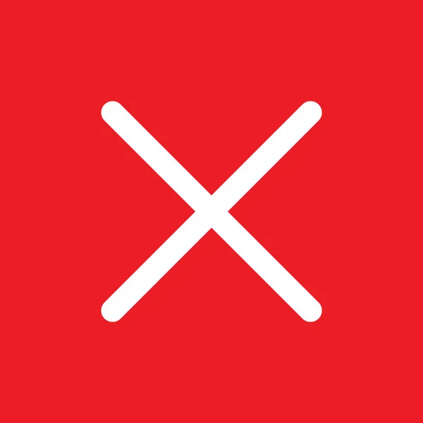 Σταυρός Εικονίδιο Σήμα Σύμβολο Απλό Σφάλμα Σχεδιασμού Διανυσματική Απεικόνιση Λάθος — Διανυσματικό Αρχείο