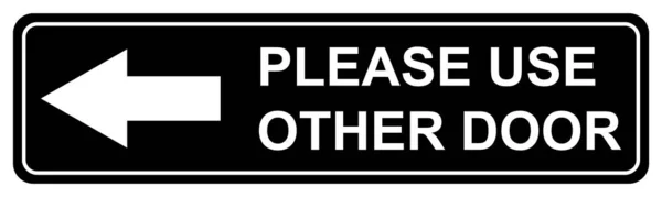 Please Use Other Door Graphic Icon Information Label Notice Text — Stock vektor