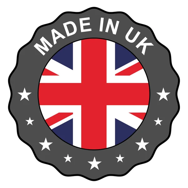 Feito Selo Reino Unido Etiqueta Produto Etiqueta Sinal Etiqueta Qualidade — Vetor de Stock