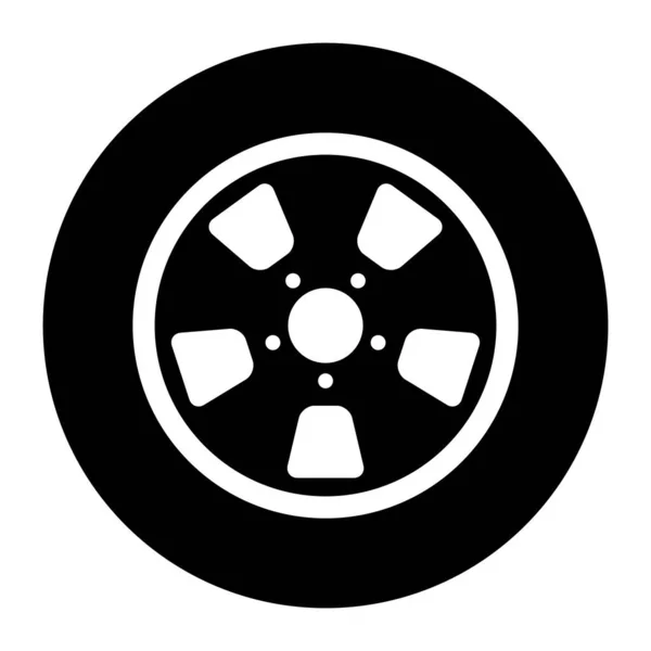 Auto Car Wheel Icon Vehicle Tire Rim Symbol Automotive Race — Stock Vector