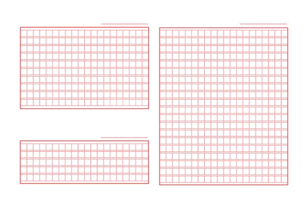 Σύνολο Τετραγωνισμένο Χειρόγραφο Εικονίδιο Αρχείο Χαρτί Δημιουργική Closeup Απομονώνονται Λευκό — Διανυσματικό Αρχείο