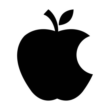 Elma ikonu, sağlıklı ham sembol, ayak şekeri meyvesi, vektör çizimi tasarımı, ekolojik diyet .