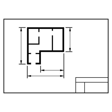 Ev planı simgesi, mimari çizim tasarımı, ev yapımı proje çizimi illüstrasyonu .