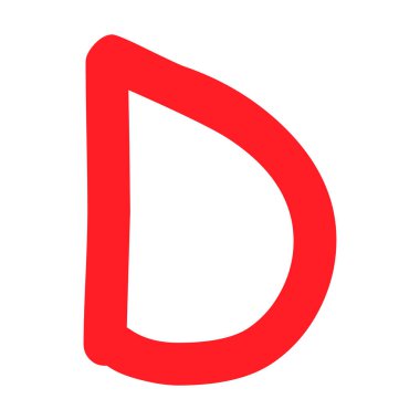 D sınıfı sonuç. Kırmızı renkli el çizimi simgesi. Test sınav işareti rapor vektör illüstrasyonu .