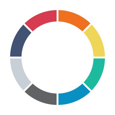 Infographic pasta grafiği. Döngü sunumu diyagramı 8 bölüm. Beyaz arkaplanda izole edilmiş vektör .