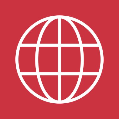 WWW dünya çapında web sitesi sembolü, İnternet simgesi, web sitesi adresi küresi, düz çizgi işareti .