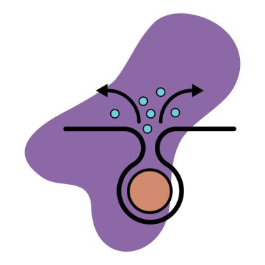 Gözenek simgesi temizleme, siyah nokta cilt sorunu, sivilce sorunlu vektör çizimi .
