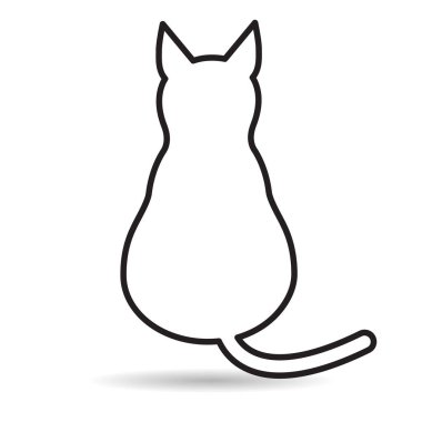 Siyah izole tasarım kedisi, ikon vektörü. Görüntü arka plan hayvan etiketi hayvan işareti .