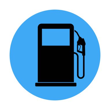 Benzin istasyonu simgesi, nozül izole edilmiş logo vektörü, benzin dizaynı, petrol enerjisi sembolü .