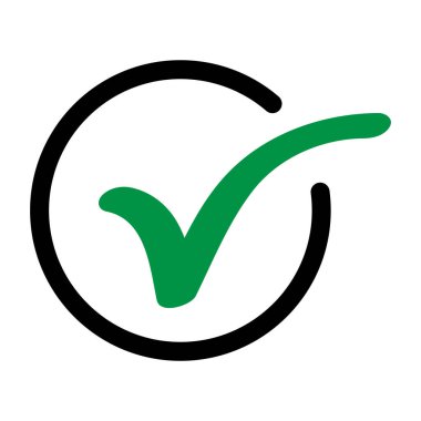 İşaretleme işareti, tik simgesi, başarılı - evet vektör illüstrasyonu arka planda izole edildi, oy pozitif .